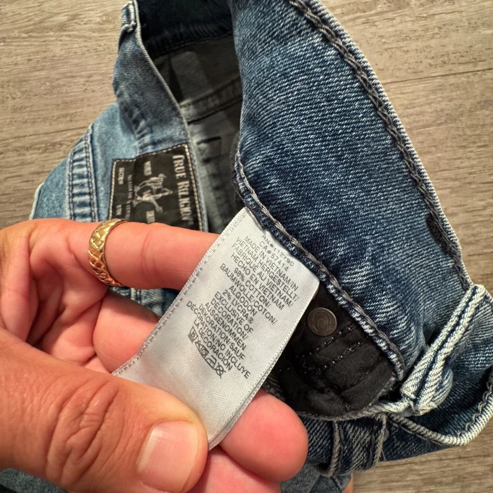 True Religion Ricky Jeans Shorts Mens 32 Blue Cotton Denim Relaxed Straight Y2K